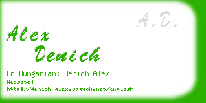 alex denich business card